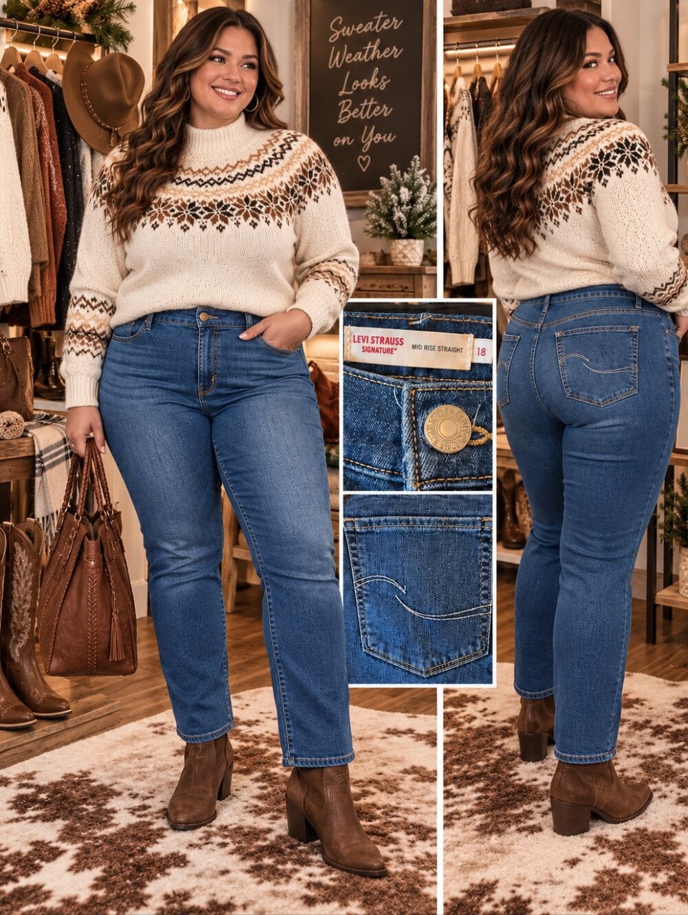 Levi Strauss Women’s Mid Rise Straight Jeans Size 18 NWT
